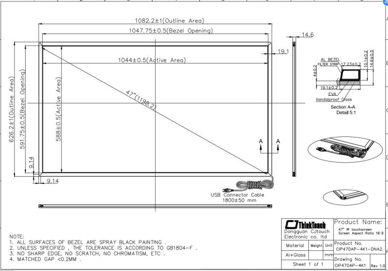 Cjtouch Factory 32, 42, 47, 49, 55, 65, 70, 75, 84, 98 Inch IR Touch Frame Touch Screen Panels