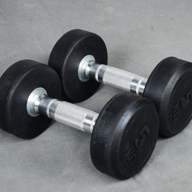 Equipment Free Weight Black Rubber Weight Dumbbell /Rubber Dumbbell