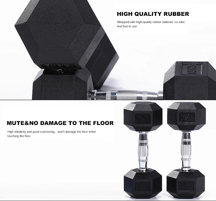 Custom Gym Equipment Rubber Coated Weight Lifting Dumbbell