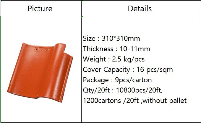 200*200mm Hot Sale Cheap Ceramic Spanish Roof for Villa