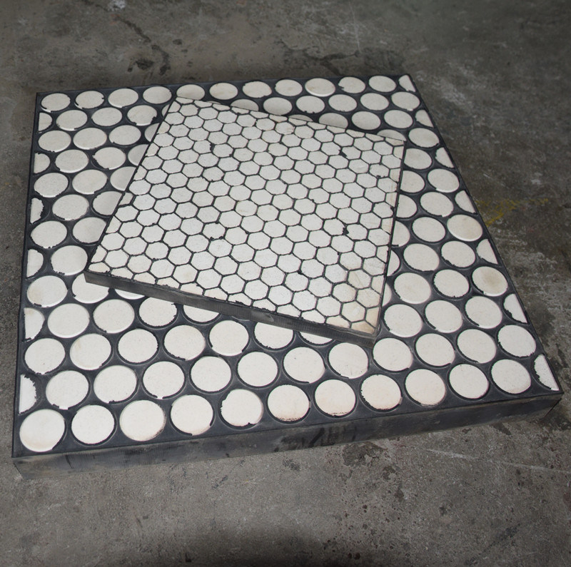 Aluminum Oxide Hexagonal Ceramic Rubber Wear Plate