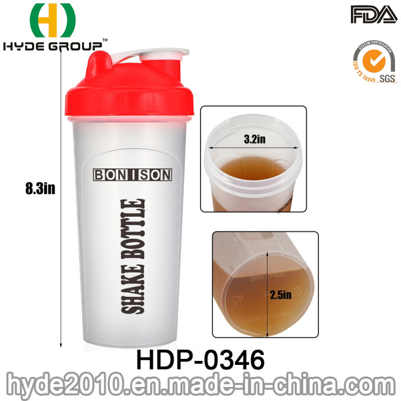 Customized 20oz Fitness Sport Plastic Shaker Bottle for Powder (HDP-0346)