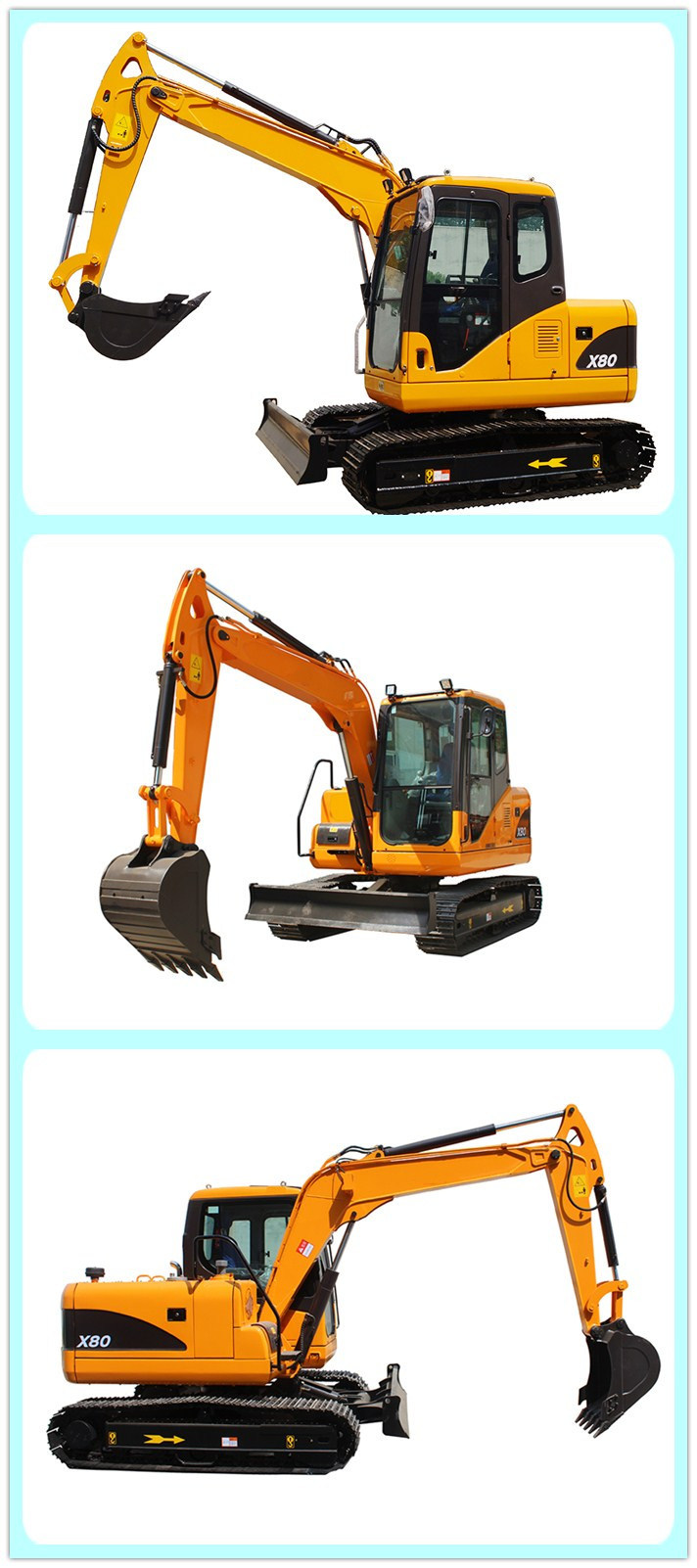 8Ton Operating Weight Digging Machine with 0.3m3 Bucket and Best Quality