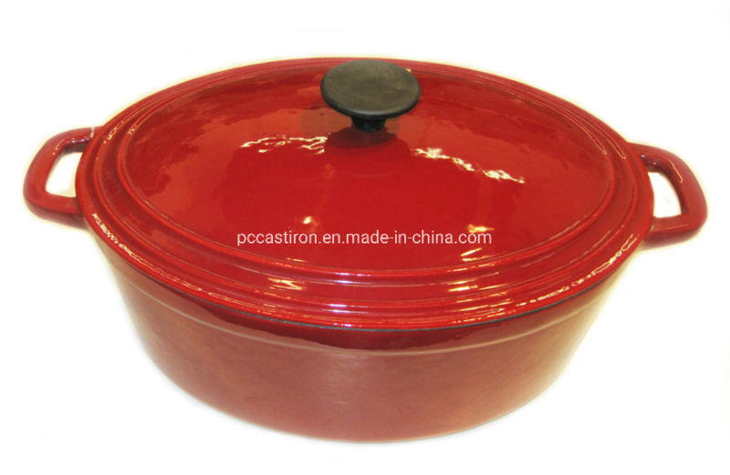 Cast Iron Oval Casserole Pot/Roaster/Cast Iron Cookware BSCI, LFGB, FDA