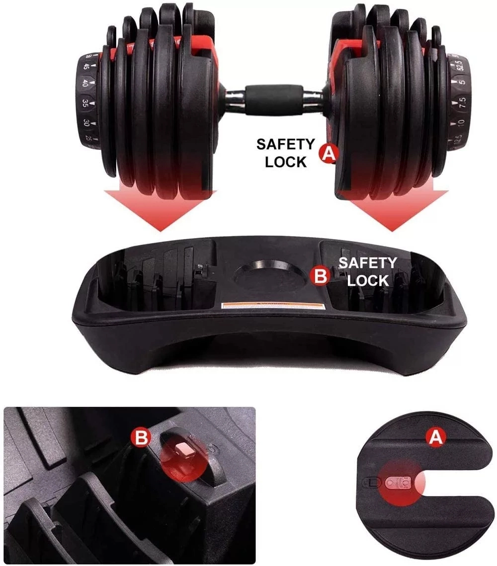 Indoor Fitness Equipment Adjustable Dumbbells Set 24kg Dumbbells