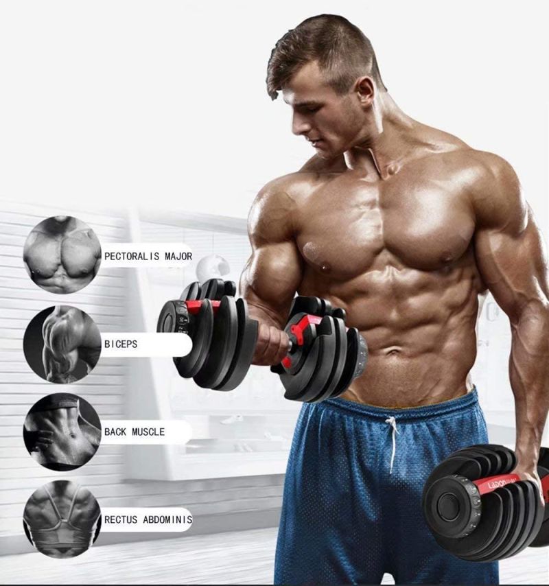 24kg 52.5lb Fitness Equipment Adjustable Dumbbell for Body Building Custom Dumbbell Adjustable