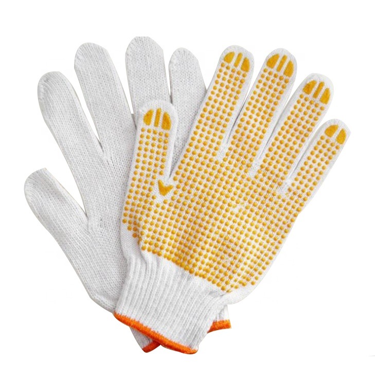 PVC Rubber DOT - Coated Cotton Hand Gloves Antifriction Working Glove