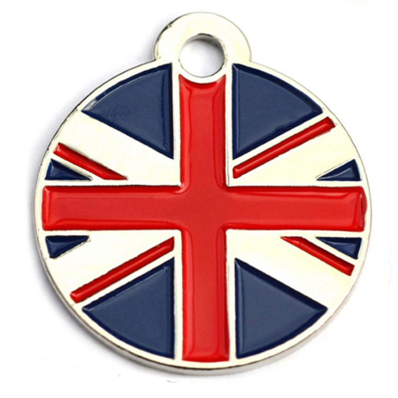 Customized Cross Design Enamel Flag Personalized Dog Tags