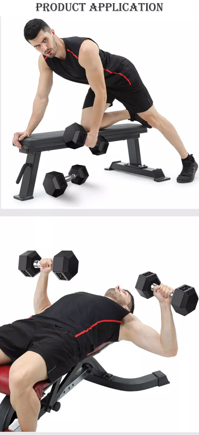 Low Price Rubber Encased Hexagon Dumbbells for Cross Fitness