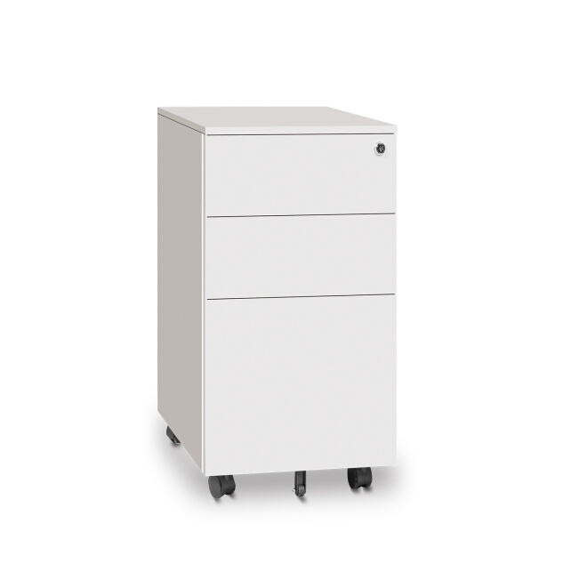 Slim Width Steel Structure 3 Drawers Filing Cabinet Storage Mobile Metal Pedestal