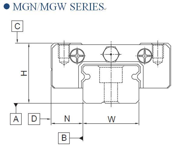 Type Hg-25/30/35 (L220-3000mm) for Non-Interchangeable Linear Guide Rail