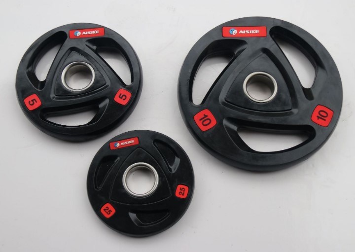 Three Handles Tri Grip Three Holes Black Rubber Weight Plate