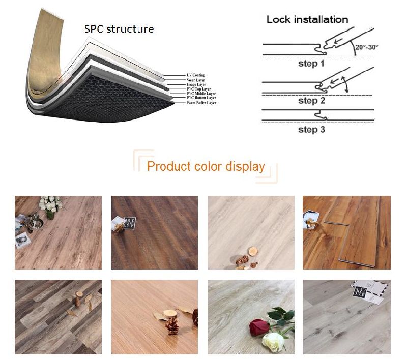 Plastic Building Material PVC Click Vinyl Planks Vinyl Tile Flooring