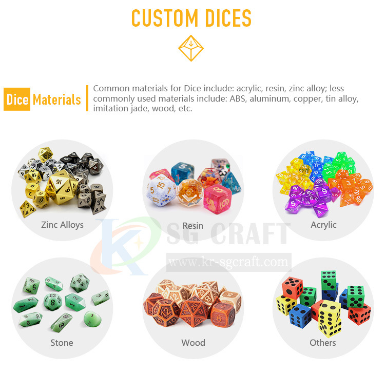 Hot Sale Enamel Tray 7PCS Towermetal Dice Set Enamel Game Dice