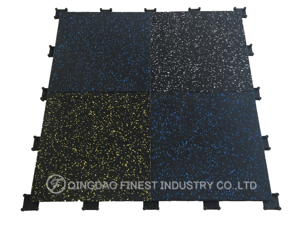 Interlocking Rubber Blocks, Gym Rubber Floor Mat for Weight Lifting