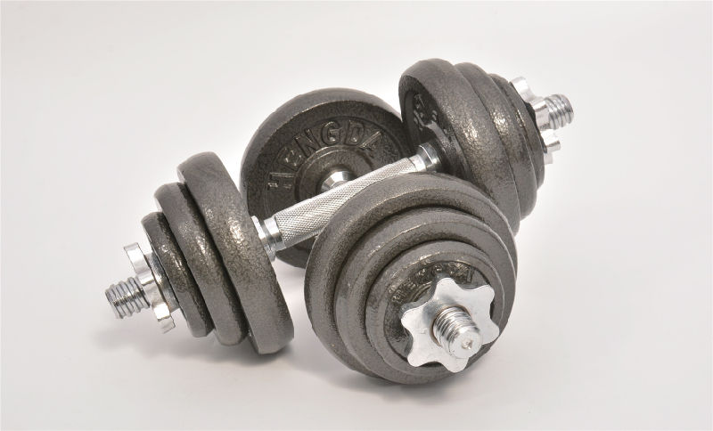 20kg Adjustable Cast Iron Dumbbell Weights with Storage Box for Home Gym