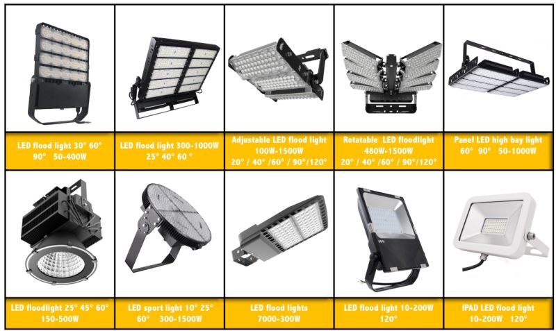 160lm/W 1500W 1200W 1000W LED Flood Light for Gym