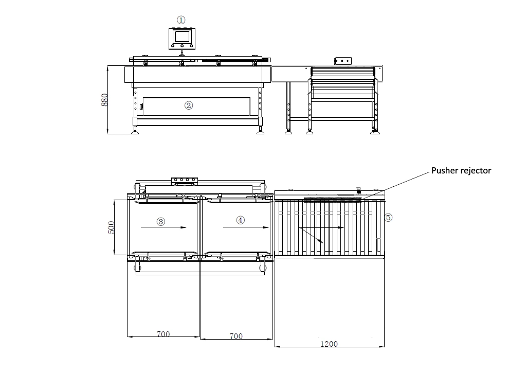 Weight Capacity 20kg Pusher Bar Online Weight Checker