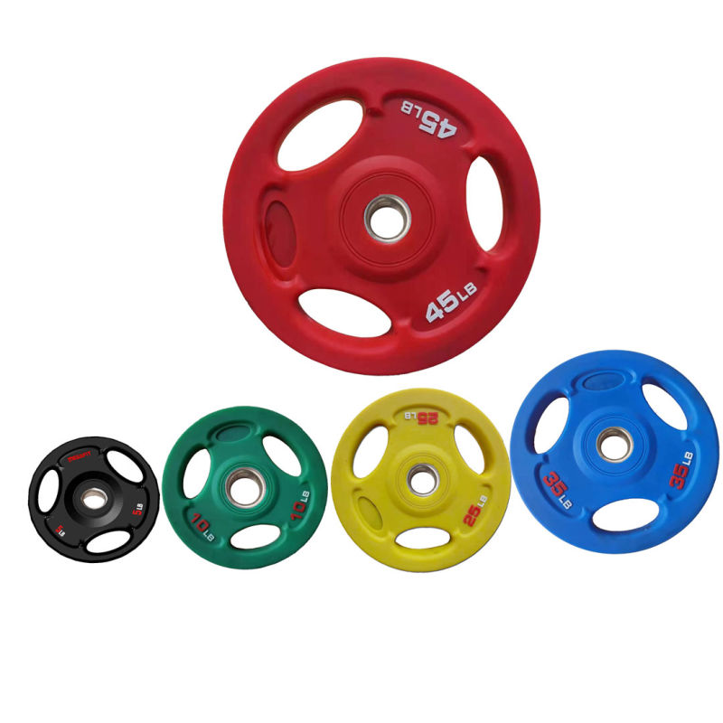 CPU Colorful Coated Grip Olympic Weight Plate for Strength Training, Weightlifting