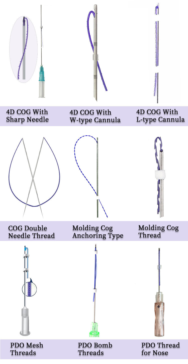 Disposable Face Lifting Pdo Thread for Skin Rejuvenation and Lifting