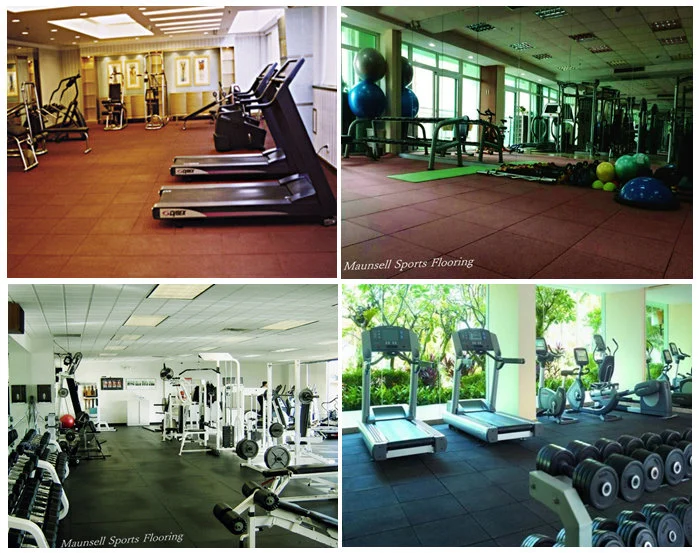 Colorful EPDM Rubber Gym Fitness Flooring Tiles