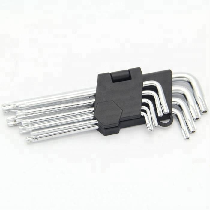 Hardware Tool 9PCS Chrome Plated Hex Key Wrench Set