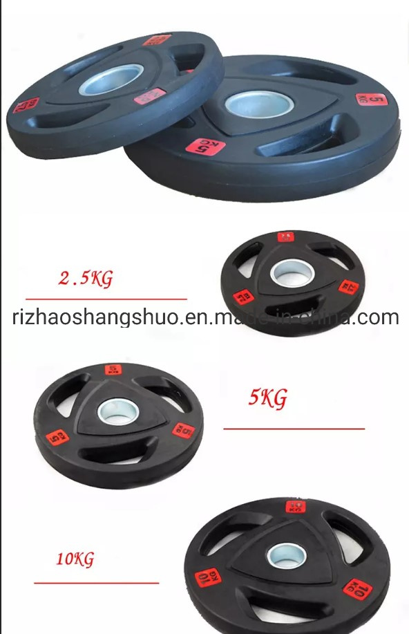 Three Handles Tri Grip Three Holes Black Rubber Weight Plate