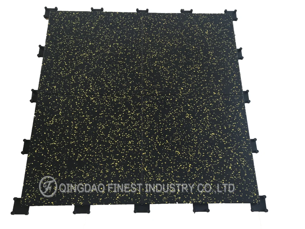 Interlocking Rubber Blocks, Gym Rubber Floor Mat for Weight Lifting