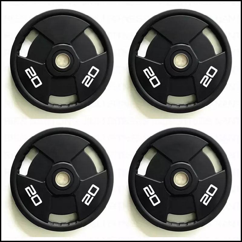 Rubber Coated Weight Plates with Three Handles