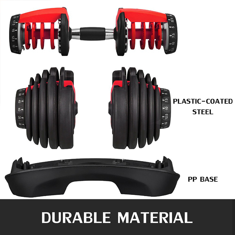 Portable Pair 53lb Red Yellow Heavy Weights Lifting Adjustable Dumbbell