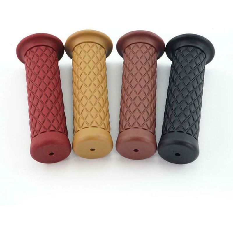 Motorcycle Vintage Rubber Handlebar Grip for Bobber Cafe Racer Sport Bike