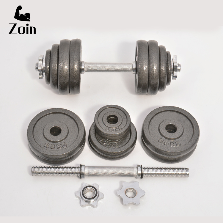 110lbs Paint Coated Cast Iron Boxed 50kg Barbell Dumbbell Set with Bar Options