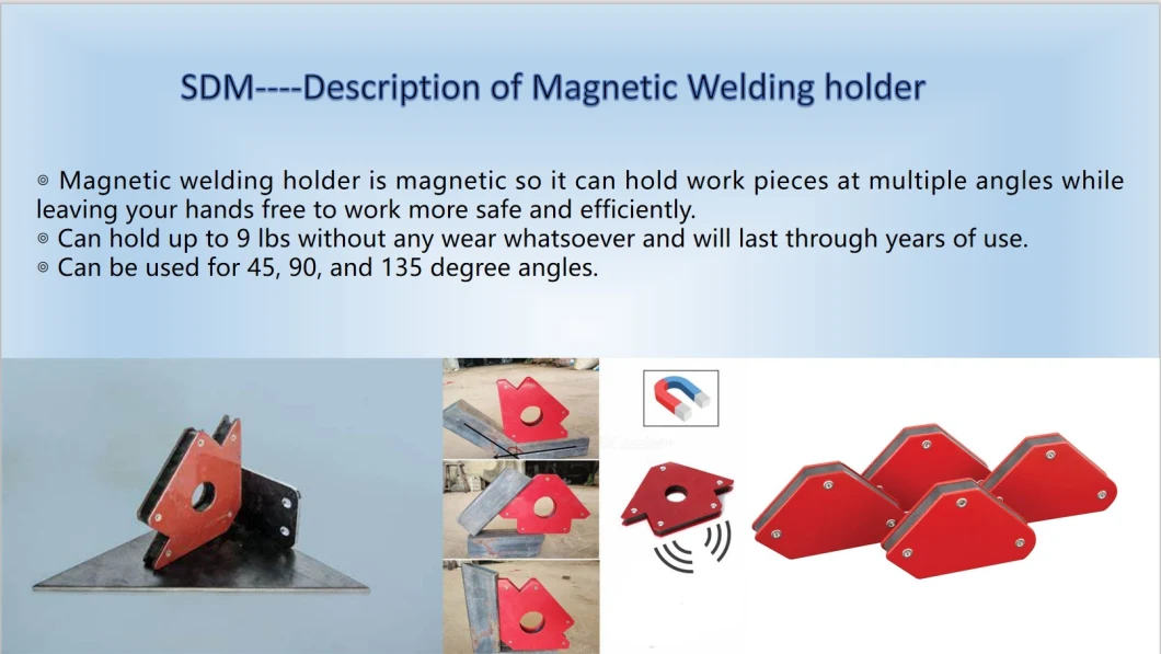 Qualified 9 Lbs Strength 45/90/135 Degrees Corner Magnetic Welding Holder/Weld Magnet