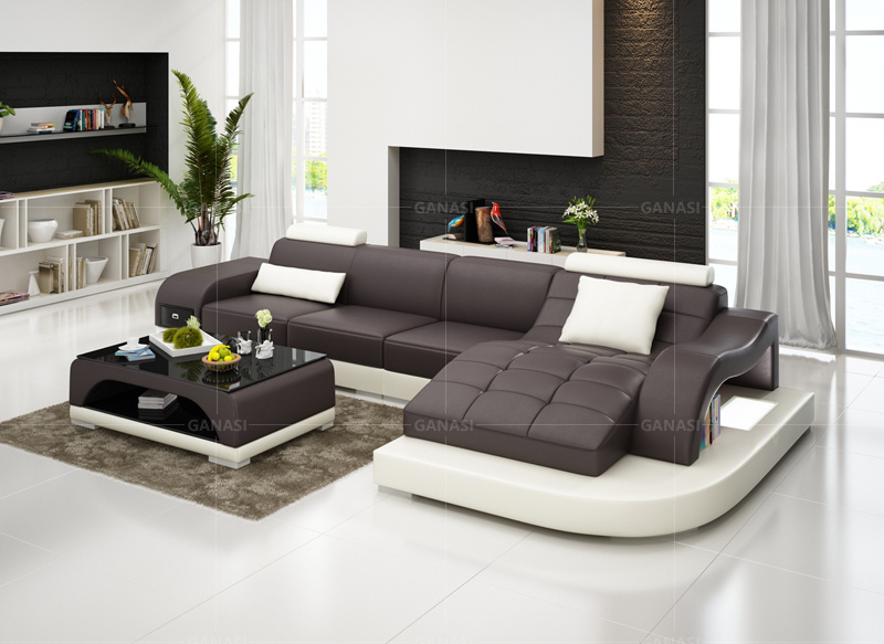 L Shape Chaise Draw-out Type Storage Function Sofa Set