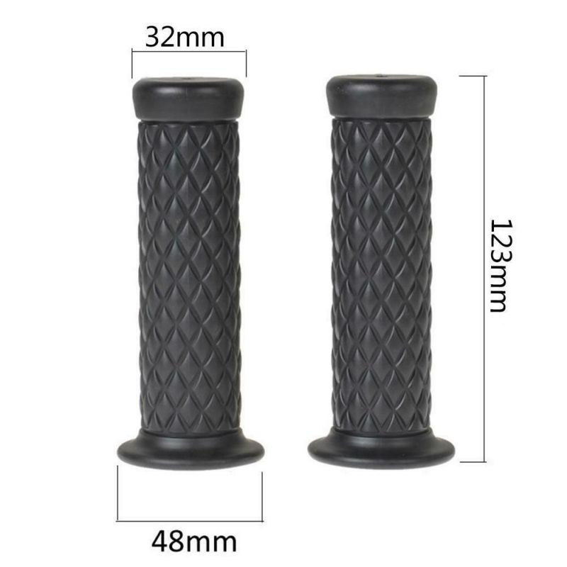 Motorcycle Vintage Rubber Handlebar Grip for Bobber Cafe Racer Sport Bike