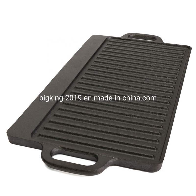 Induction Stovetop Griddle Cast Iron Reversible Double Sided Griddle Grill Pan