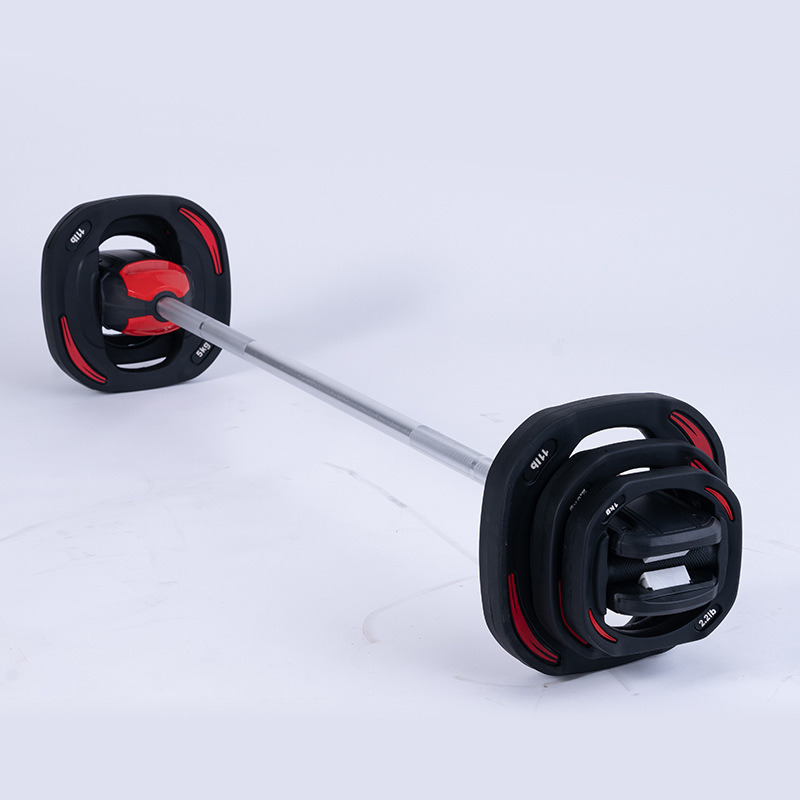 Fitness Weightlifting Equipment 20kg Rubber Standard Power Weights Barbell Set