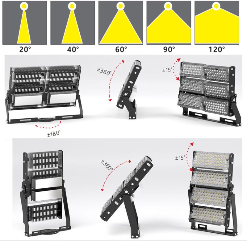 160lm/W 1500W 1200W 1000W LED Flood Light for Gym