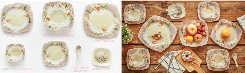 19 Piece Glass Plates Bowl Set Dinnerware Tableware