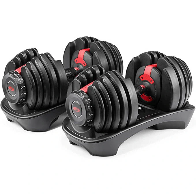 Indoor Fitness Equipment Adjustable Dumbbells Set 52.5lb 24kg Dumbbells