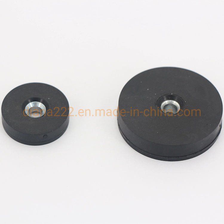 Flat Neodymium Rubber Coated Pot Magnet NdFeB Rubberized Magnets Countersunk Hole