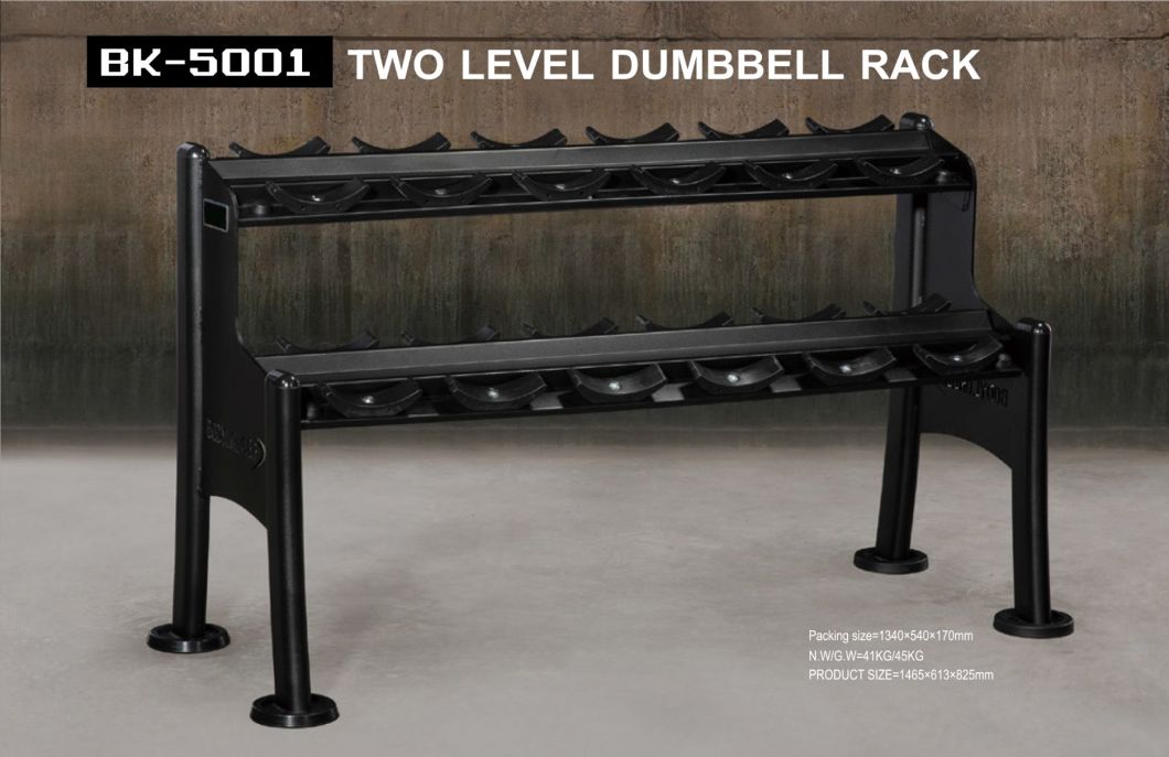 Wholesale Fitness Dummbell Set with Rack Two-Tiers Vertical Dumbbell Storage Rack