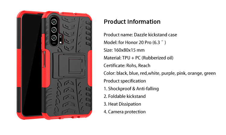 TPU PC Kickstand Phone Cover Case for Honor 20