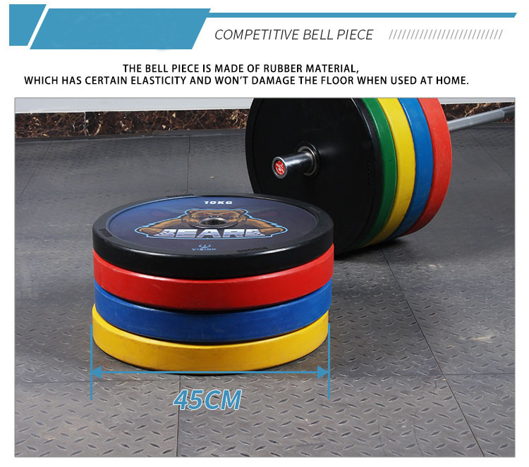 Barbell Plate with Paint Weightlifting Olympic Piece Rubber Weights for Barbell