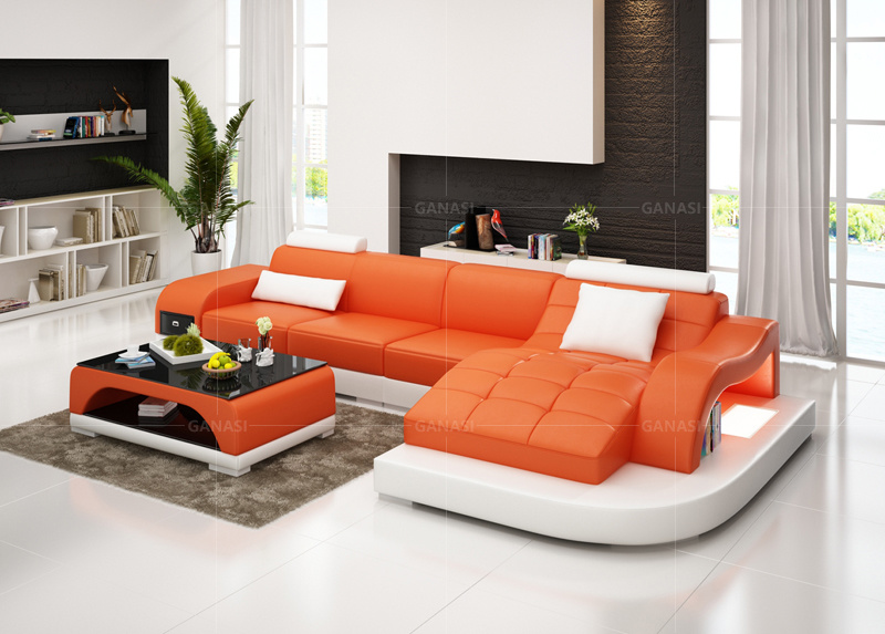 L Shape Chaise Draw-out Type Storage Function Sofa Set