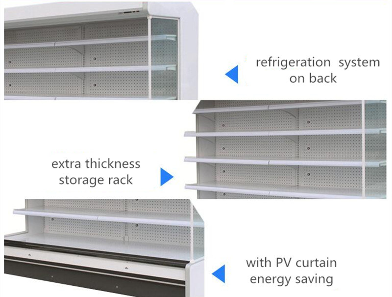 4 Racks of Cold Storage Display Supermarket Cheese Yoghourt Storage Rack with Curtain