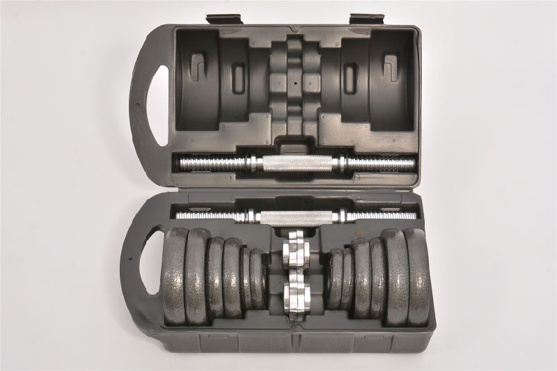 20kg Adjustable Cast Iron Dumbbell Weights with Storage Box for Home Gym