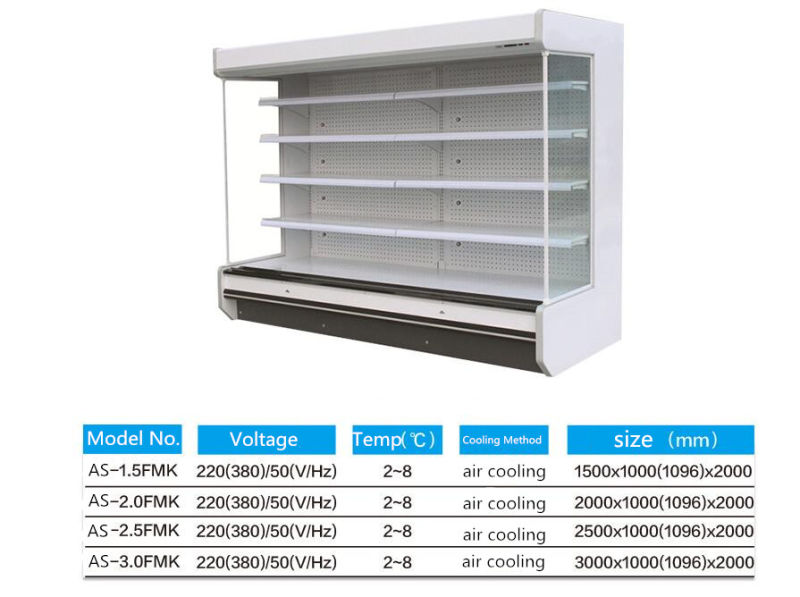 4 Racks of Cold Storage Display Supermarket Cheese Yoghourt Storage Rack with Curtain