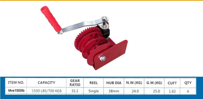 1500lbs/700kgs Trailer Hand Winch