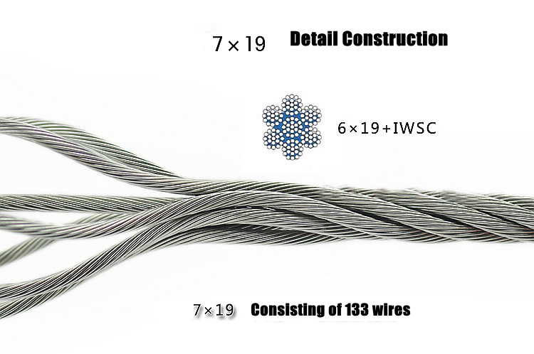 7X7 7X19 Stainless Steel Rope for Hoisting and Lifting (1X19-12.0)